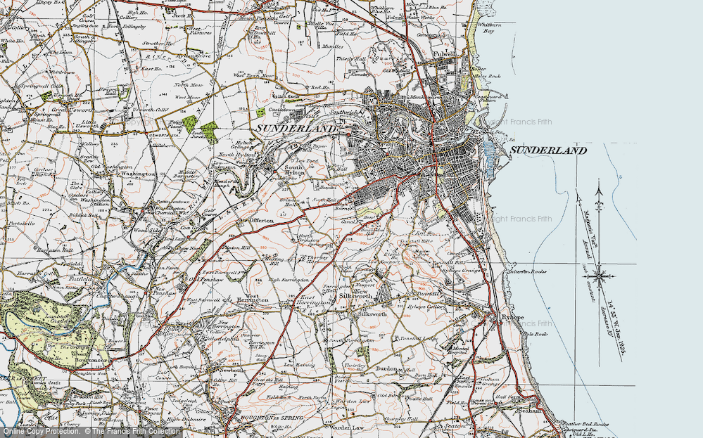 Old Map of Humbledon, 1925 in 1925