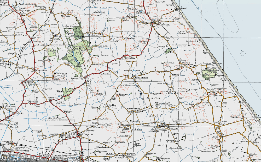 Old Map of Humbleton, 1924 in 1924