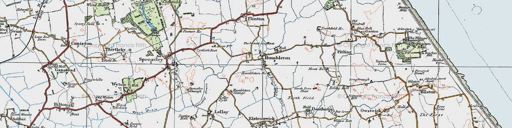 Old map of Humbleton in 1924