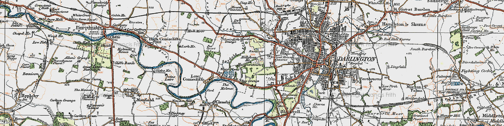 Old map of Hummersknott in 1925