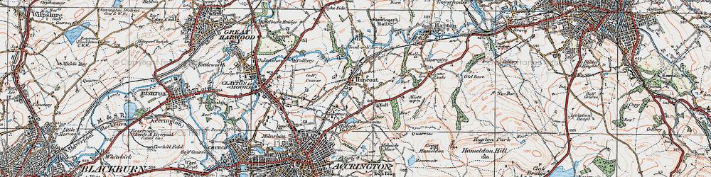 Old map of Huncoat in 1924