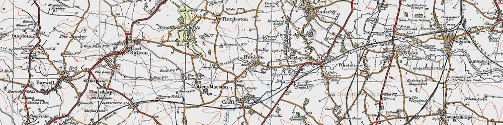 Old map of Huncote in 1921