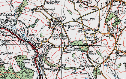 Old map of Hundall in 1923