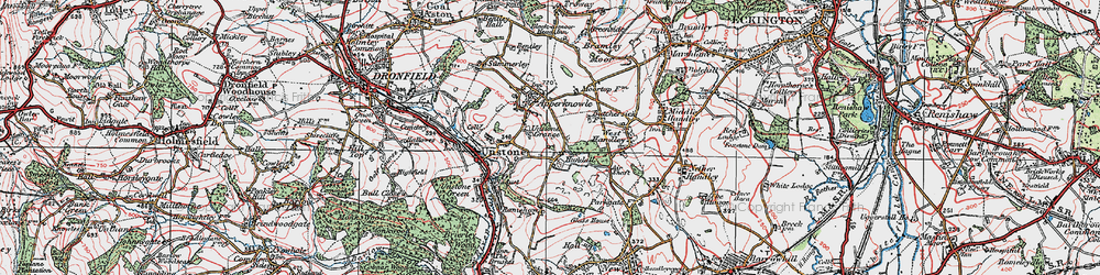 Old map of Hundall in 1923