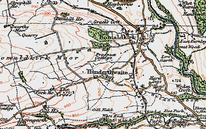 Old map of Hunderthwaite in 1925