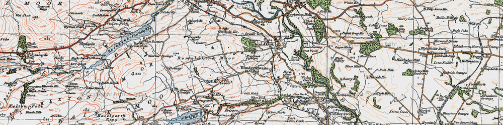 Old map of Hunderthwaite in 1925
