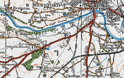 Old map of Hunderton in 1920