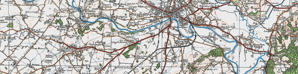 Old map of Hunderton in 1920