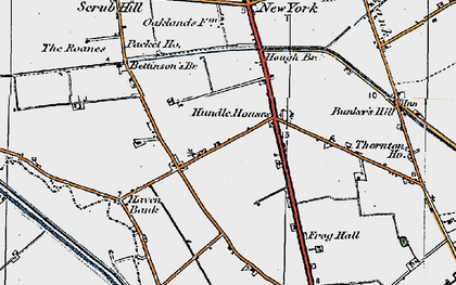 Old map of Hundle Houses in 1922