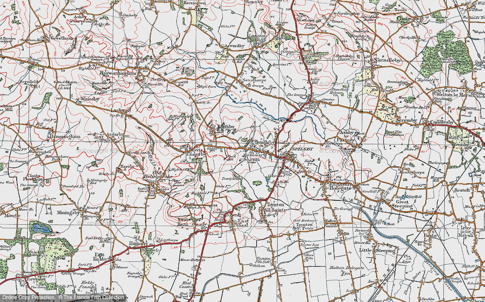 Old Map of Hundleby, 1923 in 1923
