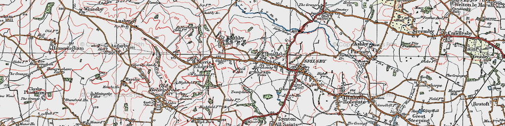Old map of Hundleby in 1923