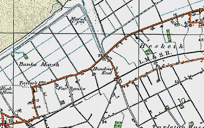 Old map of Hundred End in 1924