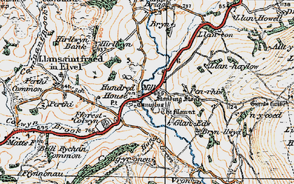 Old map of Hundred House in 1920