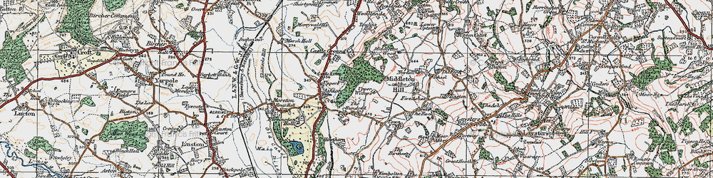 Old map of Hundred, The in 1920