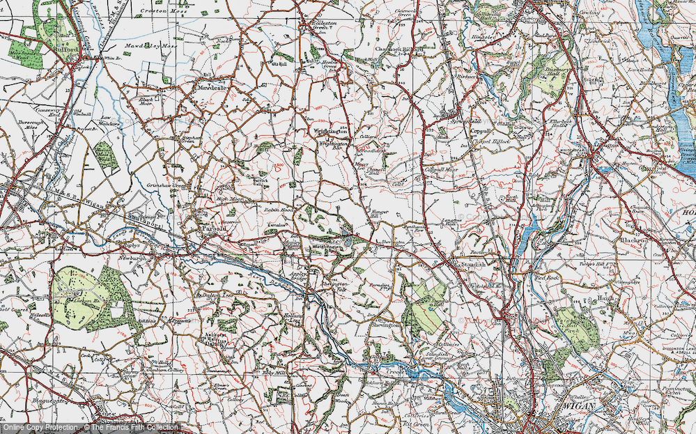 Old Map of Hunger Hill, 1924 in 1924