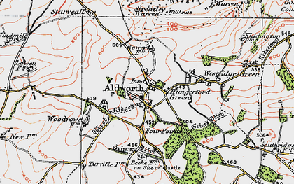 Old map of Hungerford Green in 1919