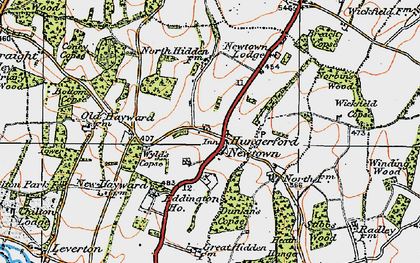 Old map of Hungerford Newtown in 1919