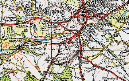 Old map of Hungershall Park in 1920