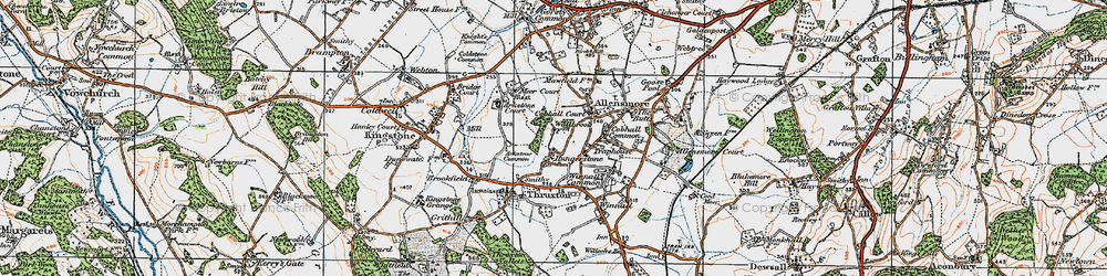 Old map of Hungerstone in 1920