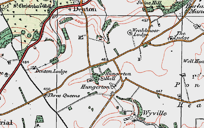 Old map of Hungerton in 1921
