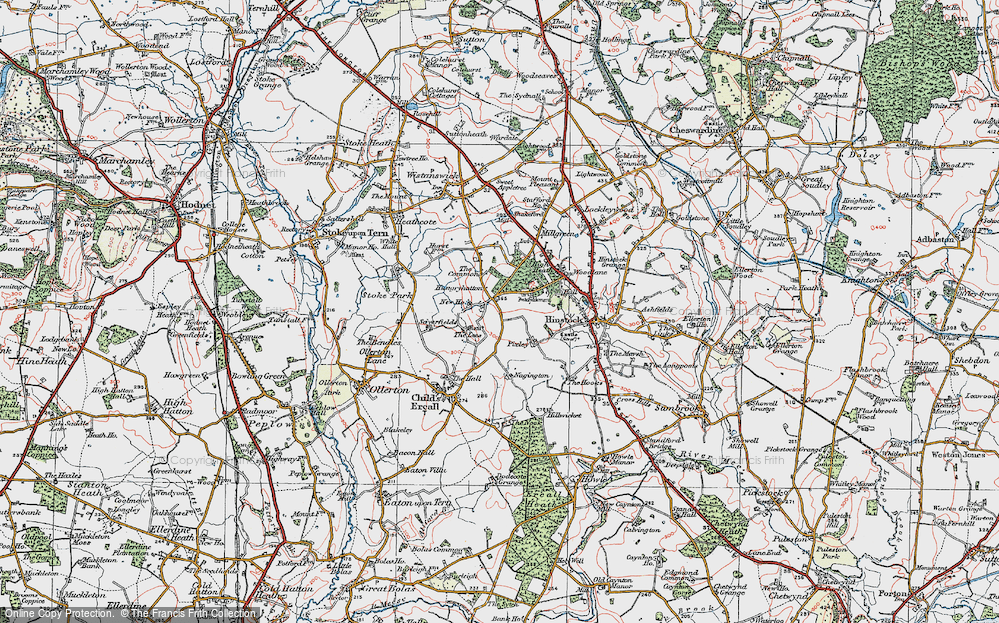 Old Map of Hungryhatton, 1921 in 1921