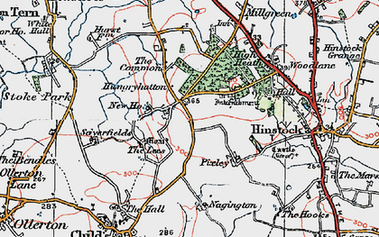 Old map of Hungryhatton in 1921