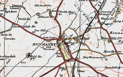 Old map of Hunmanby in 1925