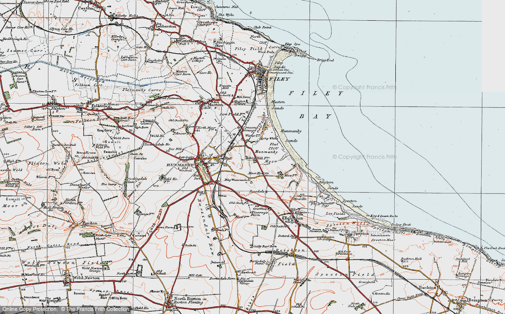Old Map of Hunmanby Moor, 1925 in 1925