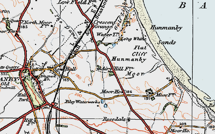 Old map of Hunmanby Gap in 1925