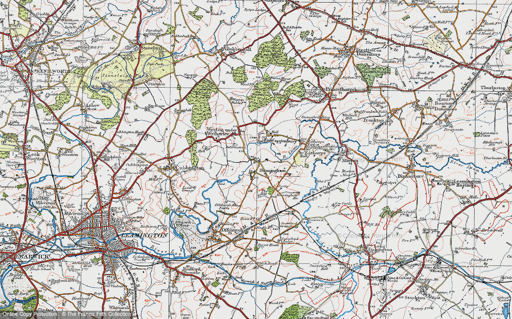 Old Map of Hunningham, 1919 in 1919