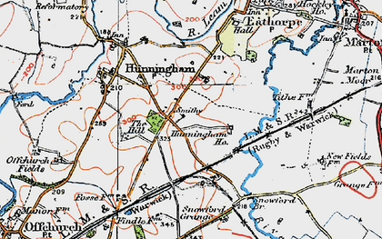 Old map of Hunningham Hill in 1919