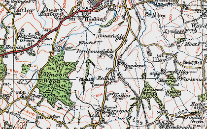 Old map of Hunnington in 1921
