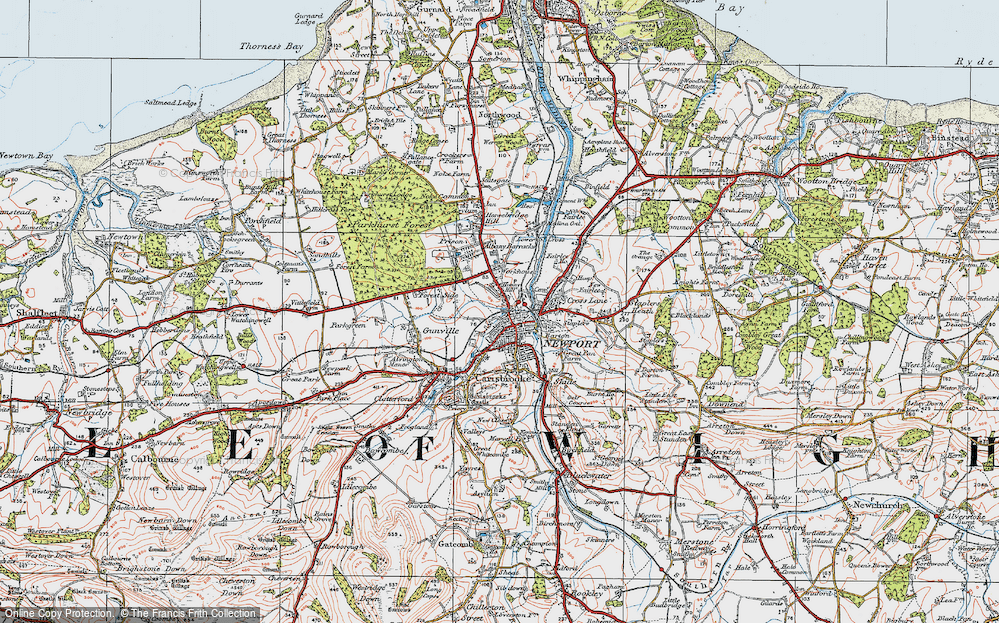 Old Map of Hunny Hill, 1919 in 1919