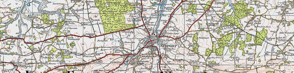 Old map of Hunny Hill in 1919