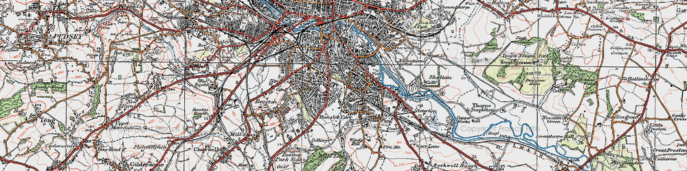 Old map of Hunslet in 1925