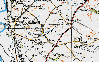 Old map of Hunsonby in 1925