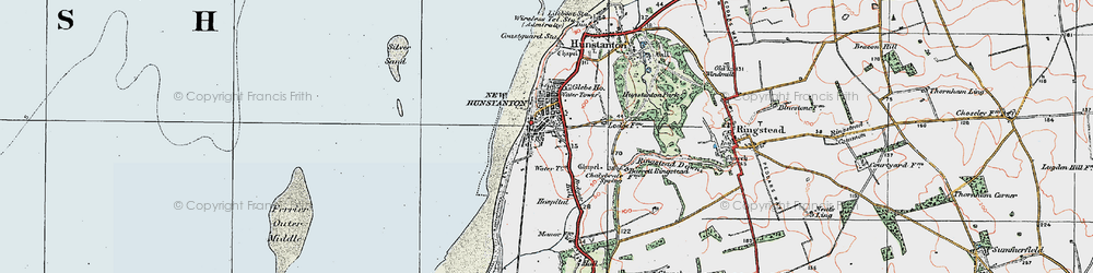 Old map of Hunstanton in 1922
