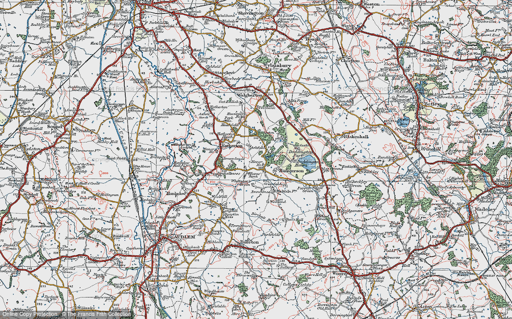 Old Map of Historic Map covering Broomlands in 1921