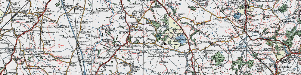 Old map of Hunsterson in 1921