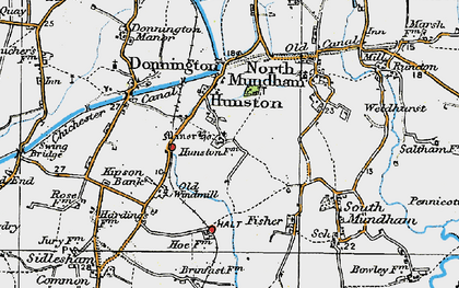 Old map of Hunston in 1919