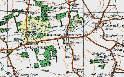 Old map of Hunston in 1920
