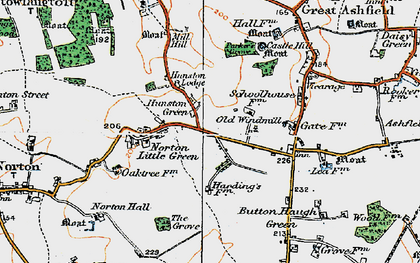 Old map of Hunston Green in 1920