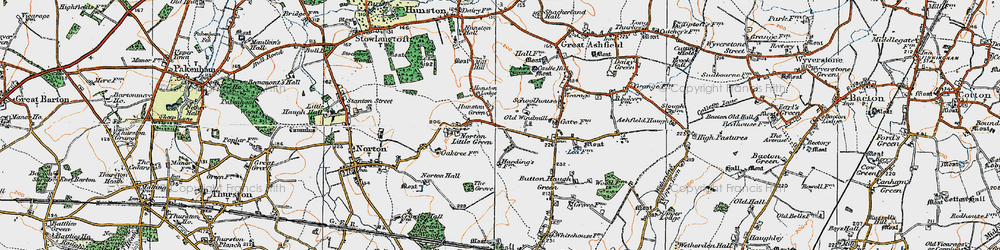 Old map of Hunston Green in 1920