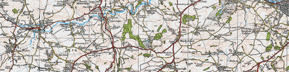 Old map of Hunstrete in 1919