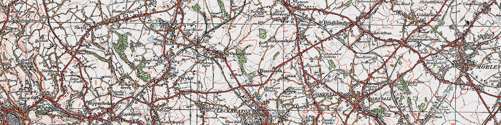 Old map of Hunsworth in 1925