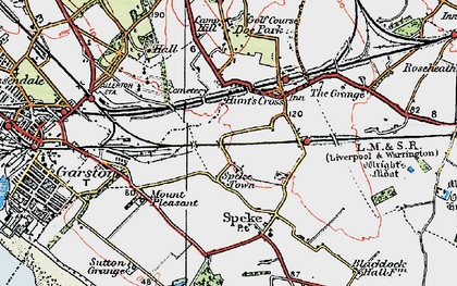 Old map of Hunt's Cross in 1924