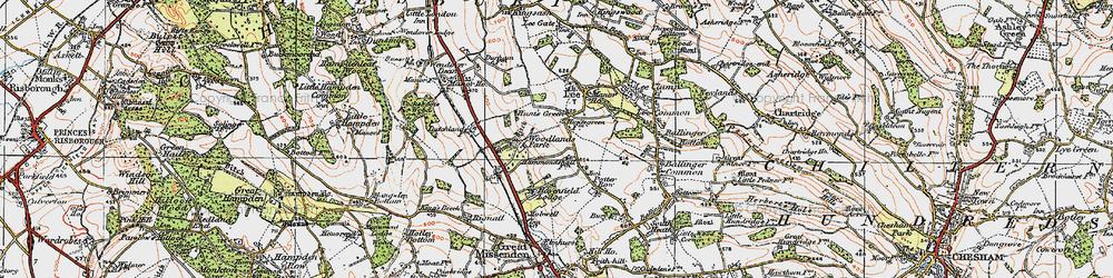 Old map of Hunt's Green in 1919