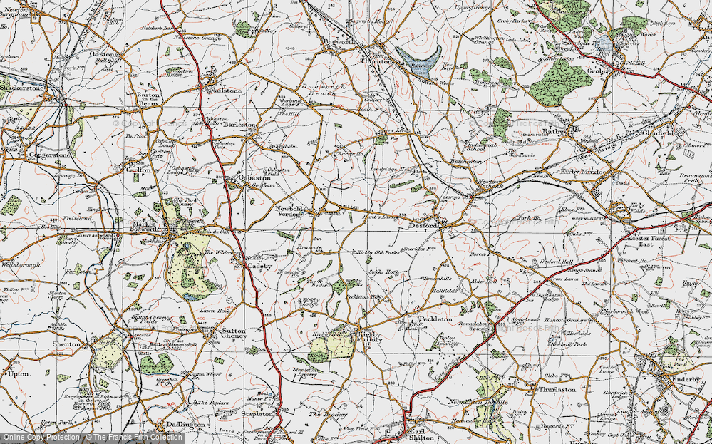 Old Map of Hunt's Lane, 1921 in 1921