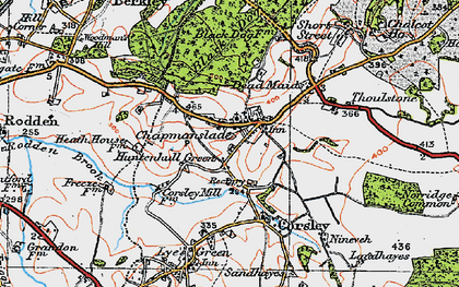 Old map of Huntenhull Green in 1919