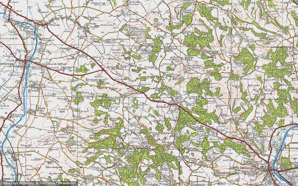 Old Map of Huntercombe End, 1919 in 1919